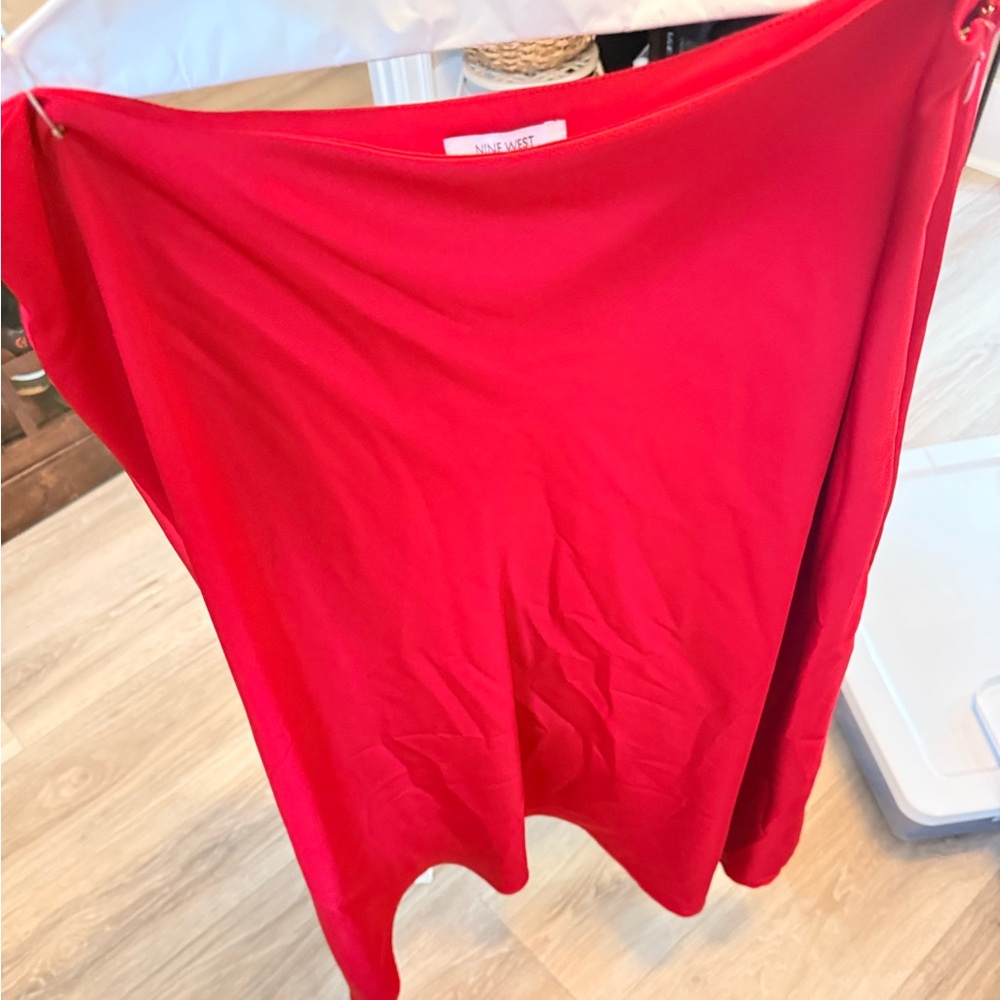 Nine West Red Satin Skirt